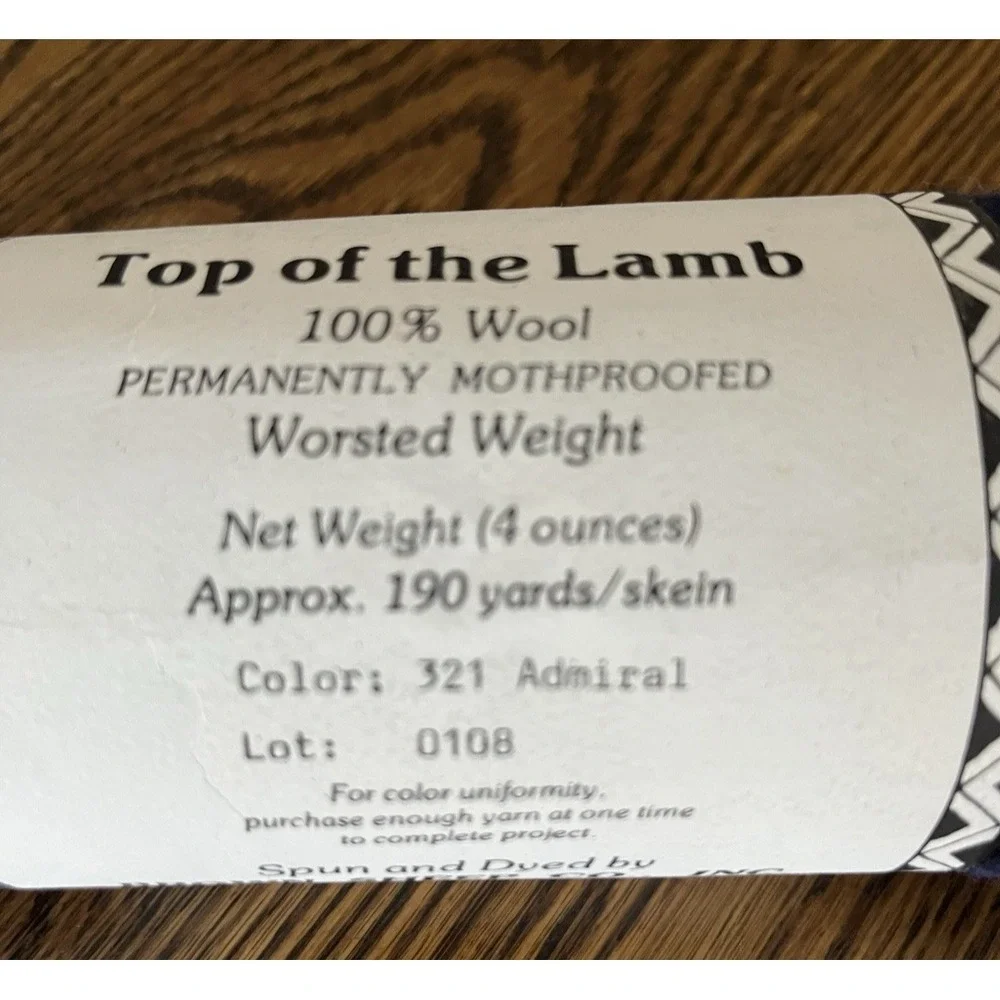 Brown Sheep Co Inc Top Of The Lamb 100% Wool 190 Yards Color 321 Admiral Blue - Picture 5 of 5